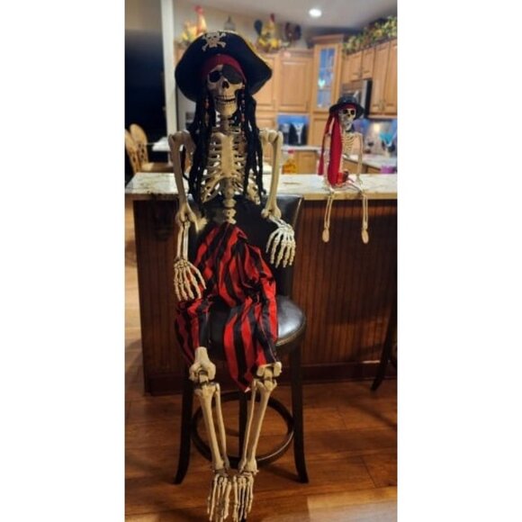 Life Size Posable Human Skeleton Decoration Value 2 Pack  Posable Life Size Human Skeleton Family Set of 2- Adult (5\' 4\